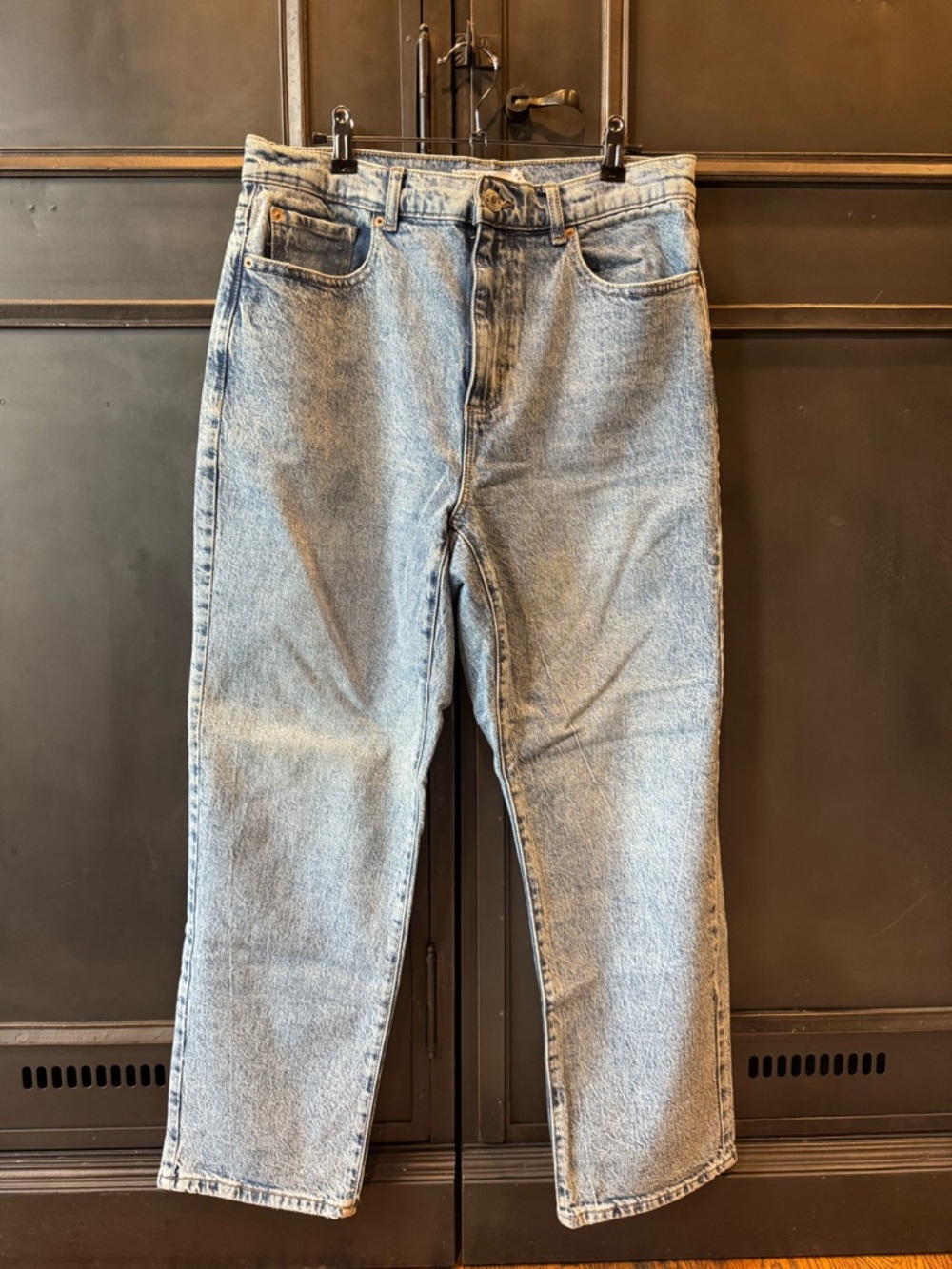 Garage Light Blue women’s high rise Straight-Leg Jeans